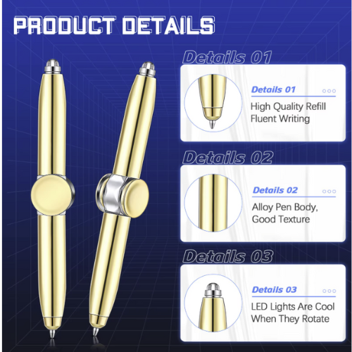 LumiSpin Bolígrafo Antiestrés Sensorial con Luz